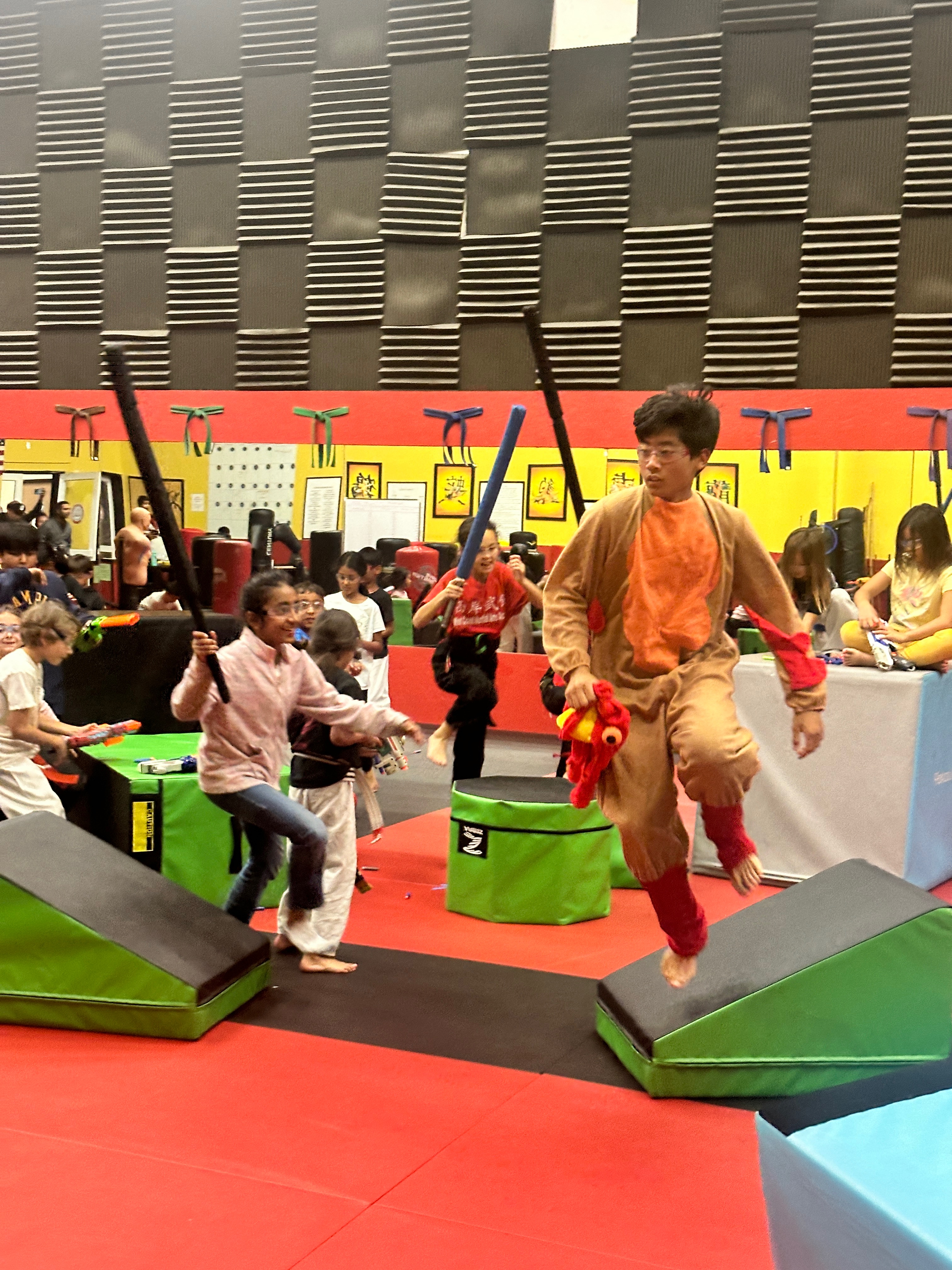 Aiden Nelson in action with the Blur Martial Arts demo team